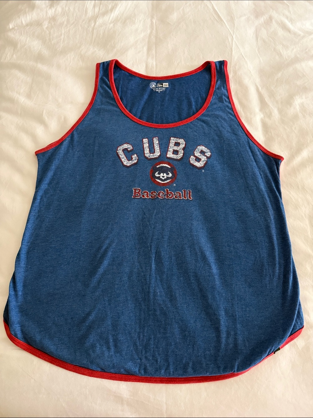New Era Blue and Red Chicago Cubs Baseball Tank Top